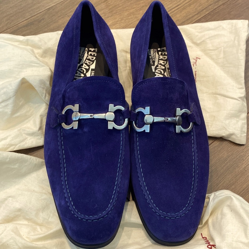 Ferragamo Flori 2 Giancini Suede Loafers